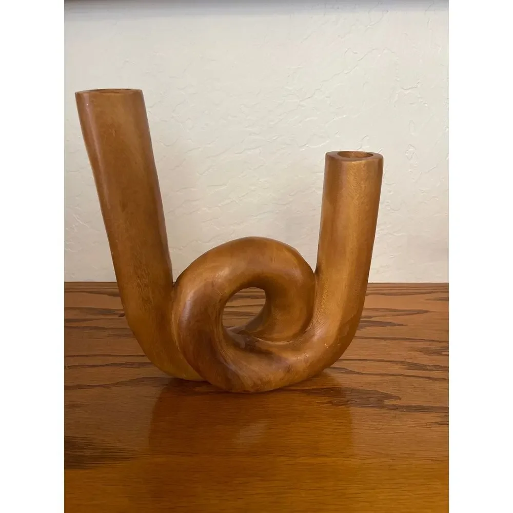 Modern Wood abstract vase
